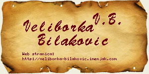 Veliborka Bilaković vizit kartica